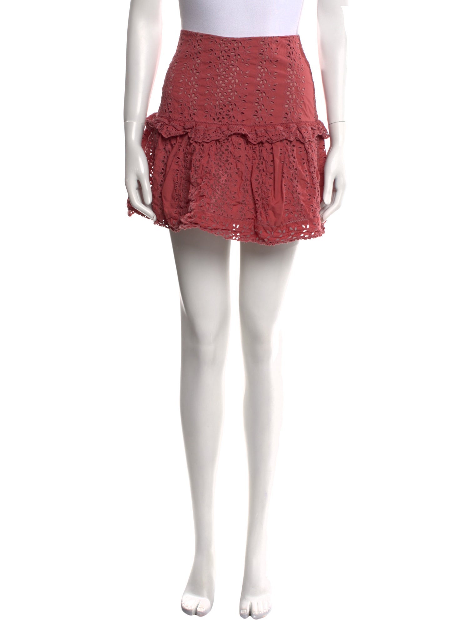 Rebecca Taylor Eyelet Trim Mini Skirt
