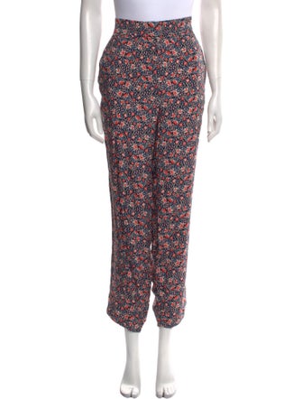 Rebecca Taylor Floral Print Straight Leg Pants
