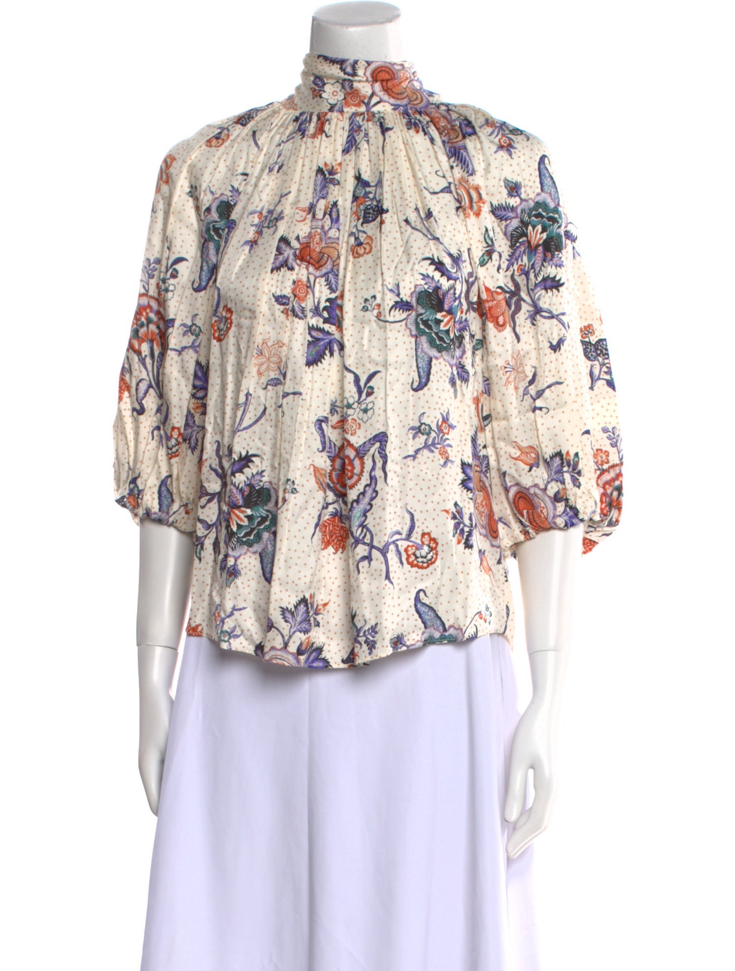 Rebecca Taylor Floral Print Mock Neck Blouse w/ Tags