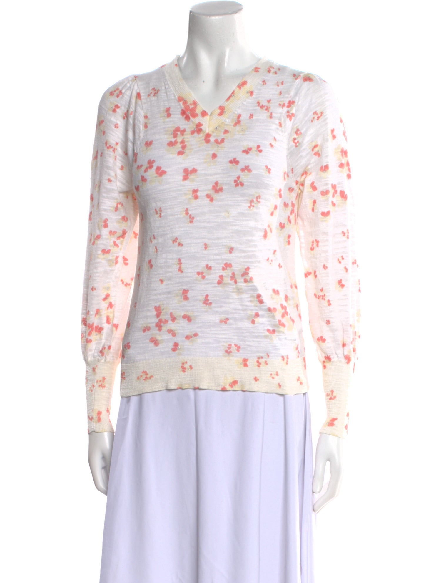 Rebecca Taylor Floral Print V-Neck Top