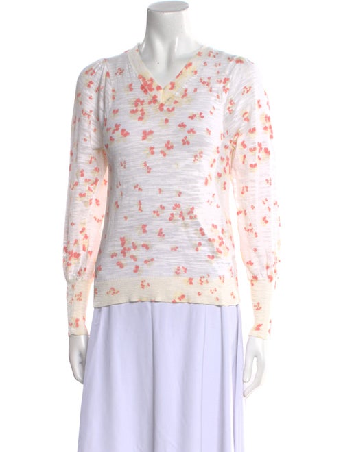 Rebecca Taylor Floral Print V-Neck Top