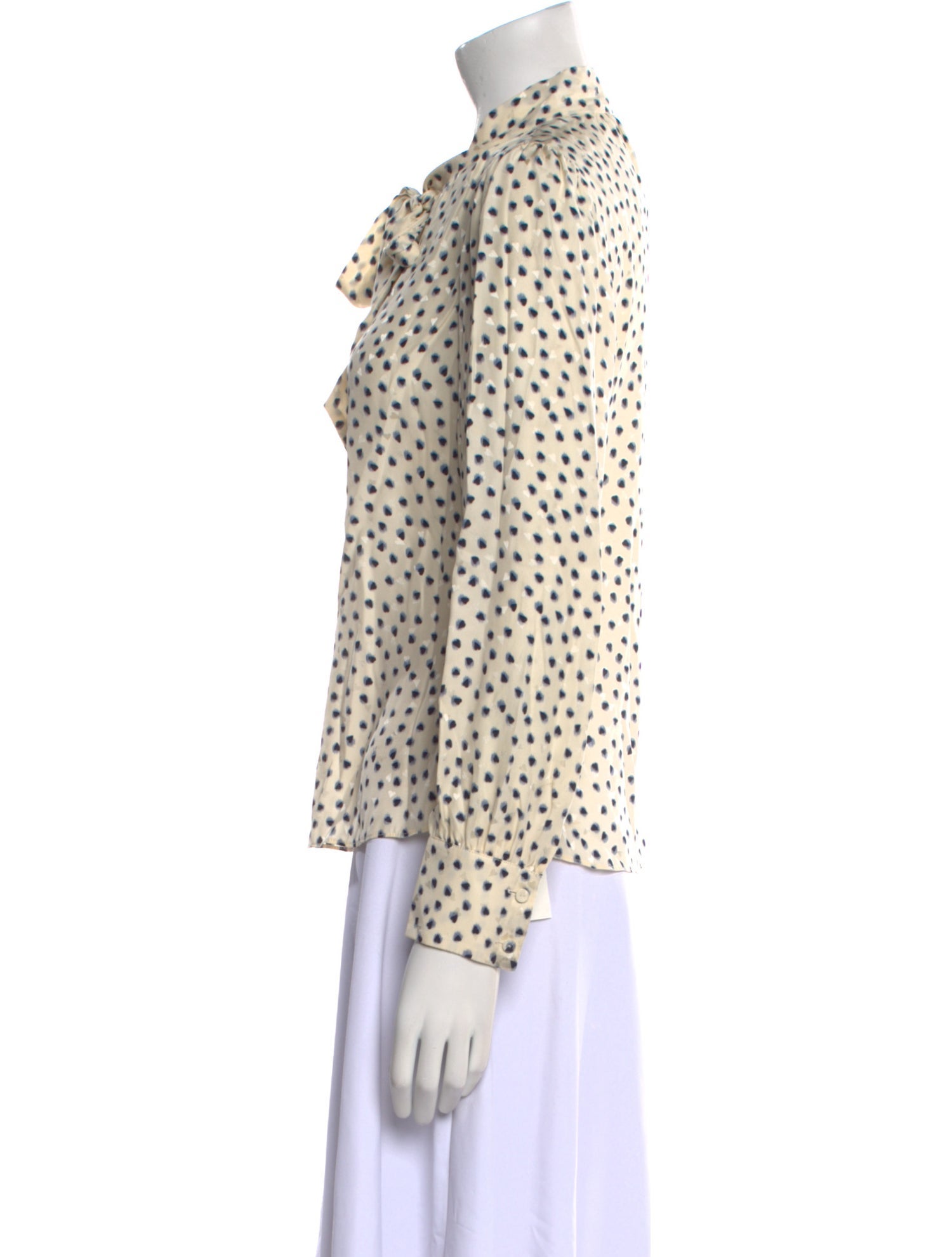 Rebecca Taylor Silk Polka Dot Print Button-Up Top w/ Tags