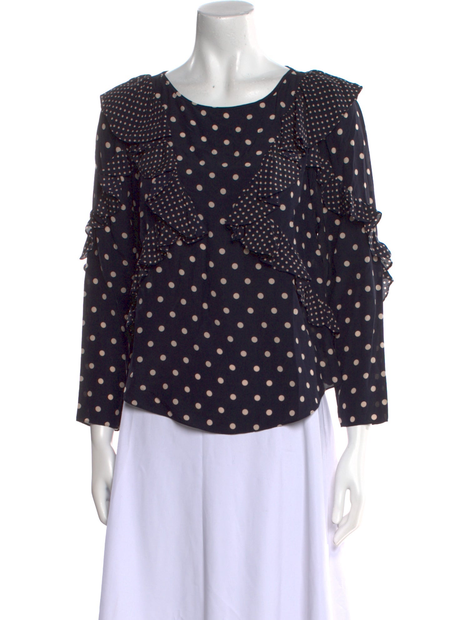 Rebecca Taylor Silk Polka Dot Print Blouse w/ Tags