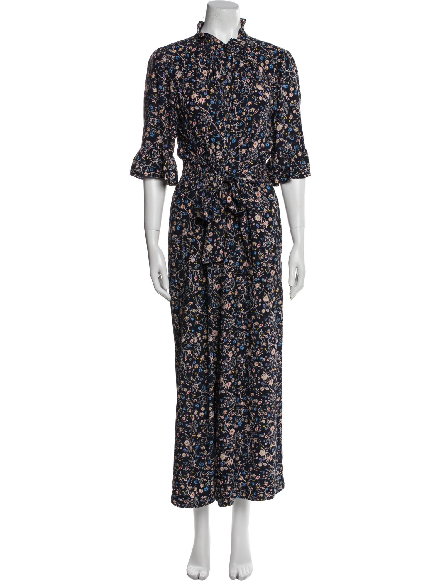 Rebecca Taylor Silk Floral Print Jumpsuit