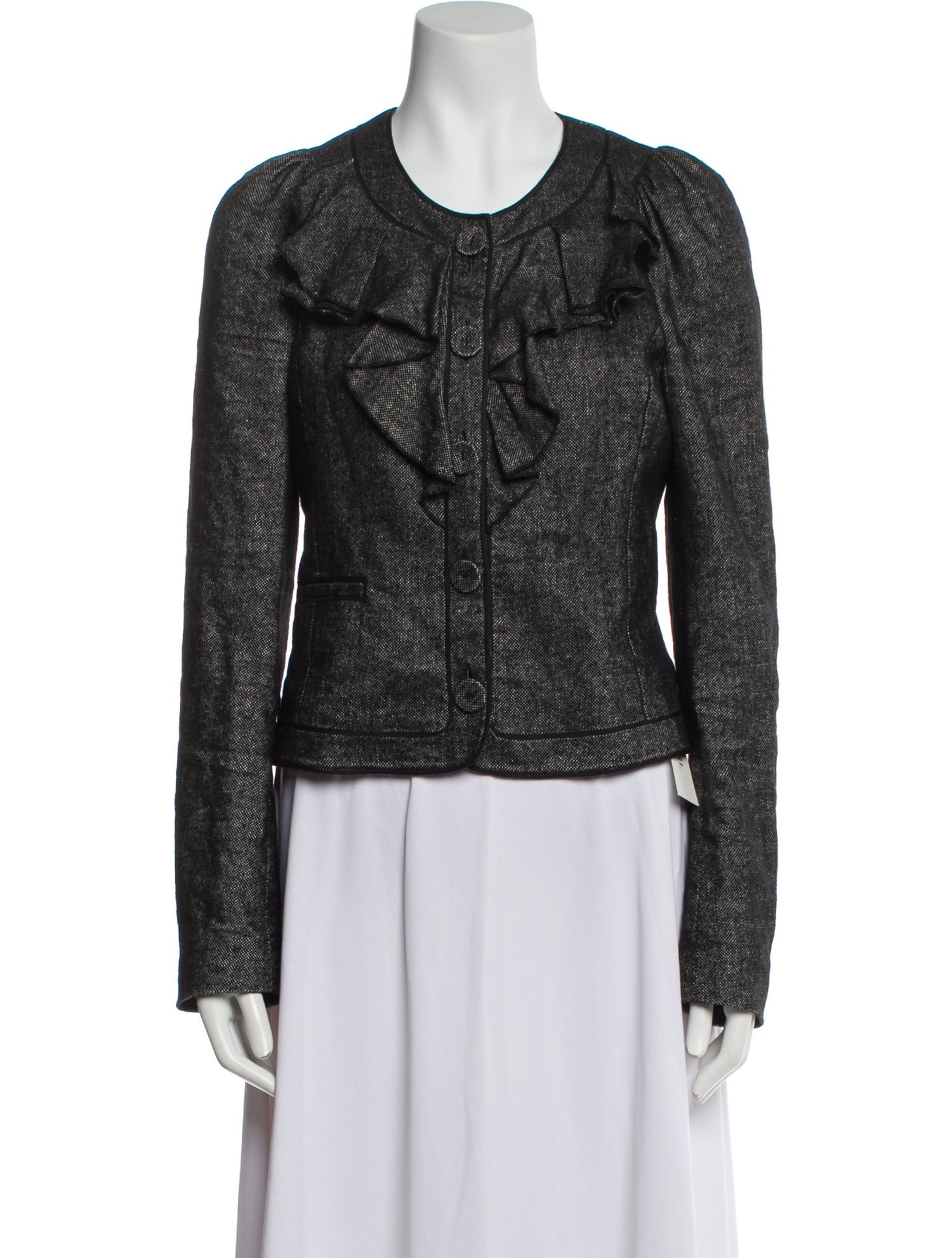 Rebecca Taylor Linen Tweed Pattern Evening Jacket