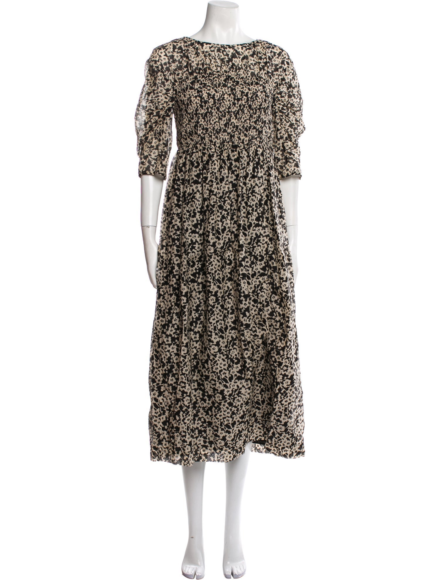 Rebecca Taylor Floral Print Midi Length Dress