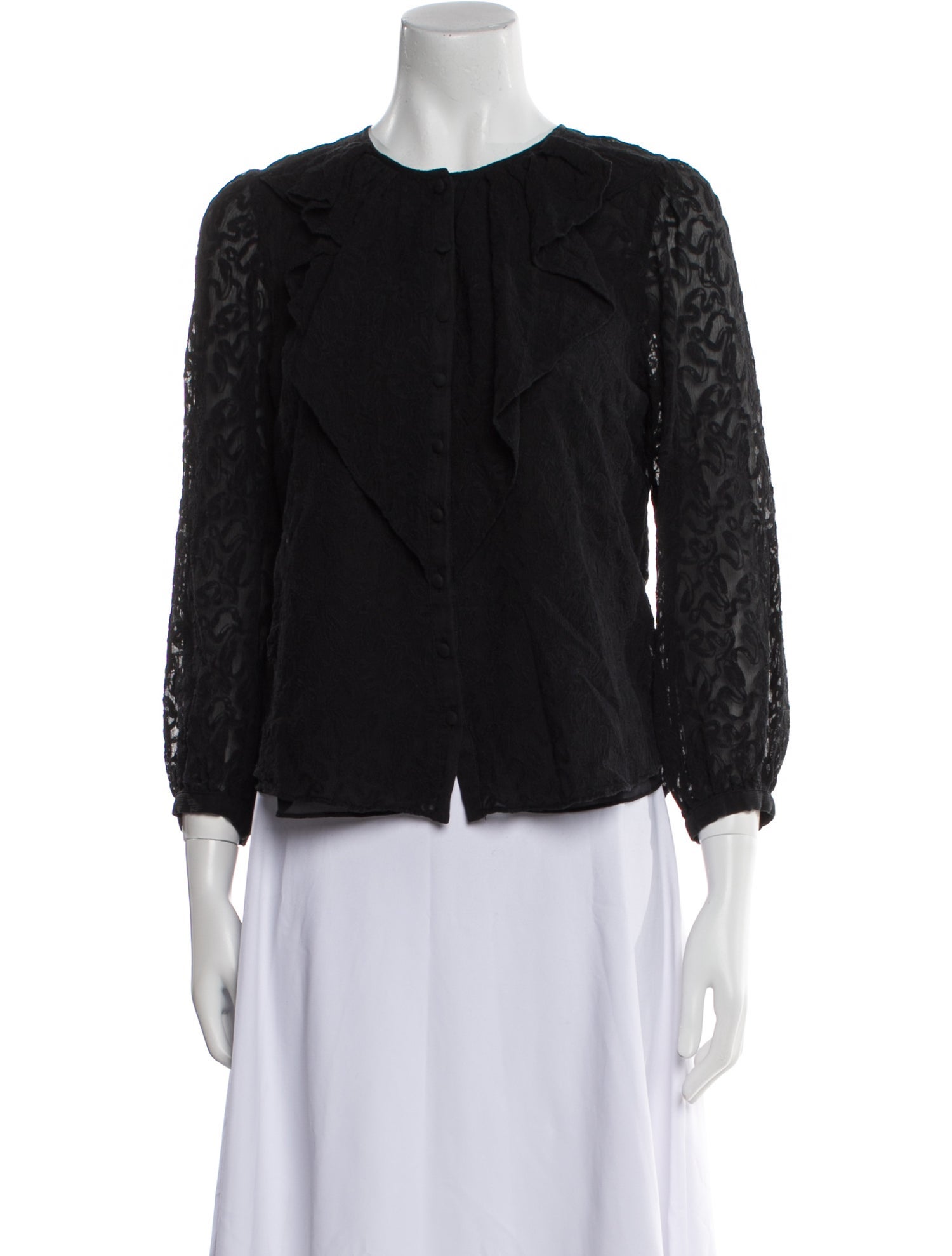 Rebecca Taylor Silk Crew Neck Blouse