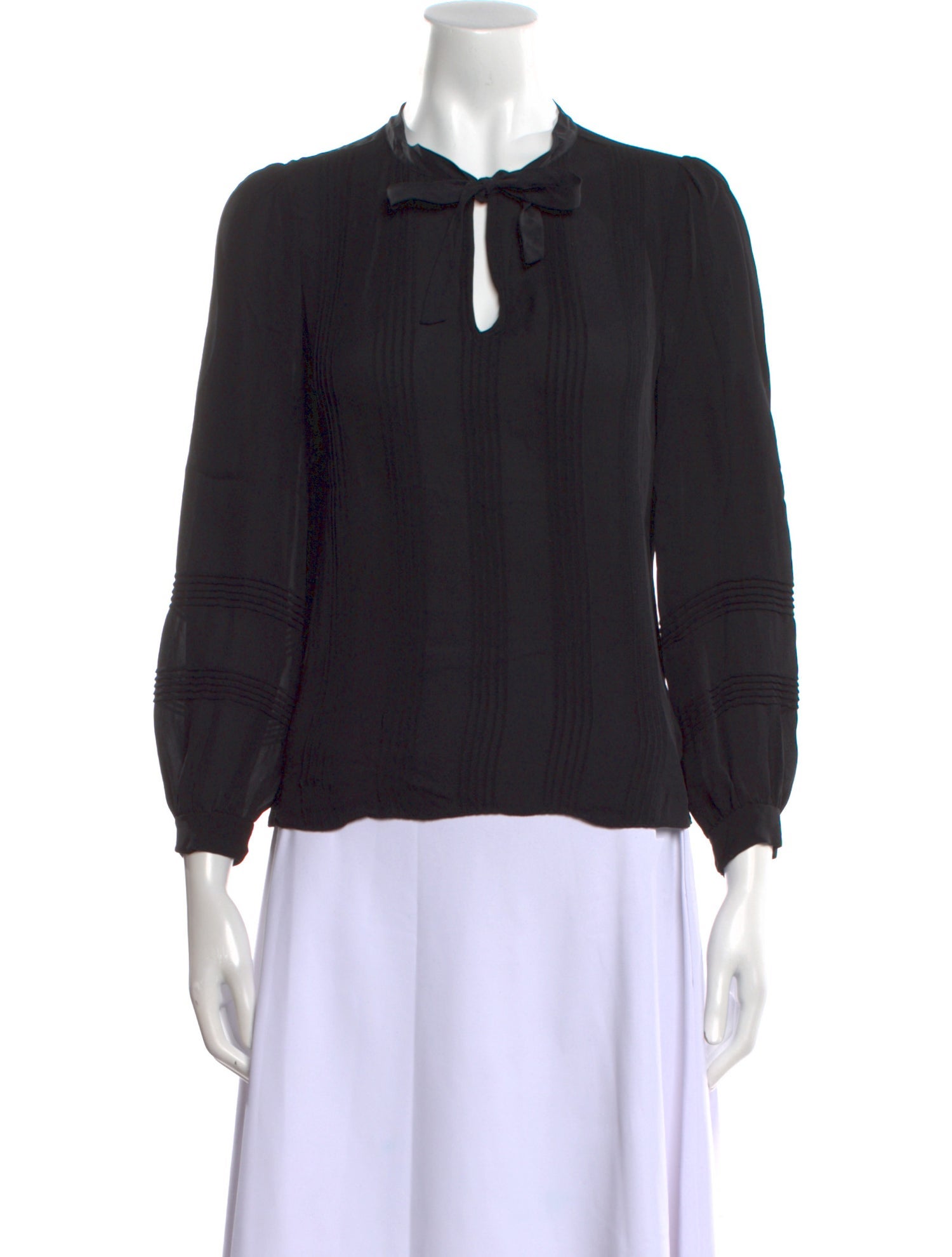 Rebecca Taylor Silk Tie Neck Blouse