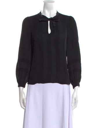 Rebecca Taylor Silk Tie Neck Blouse