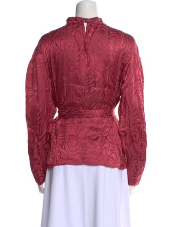 Rebecca Taylor Mock Neck Long Sleeve Blouse