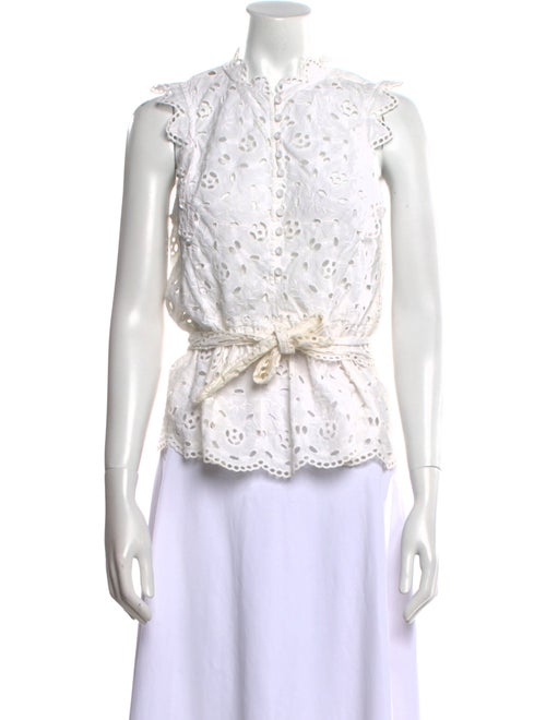 Rebecca Taylor Mock Neck Sleeveless Blouse