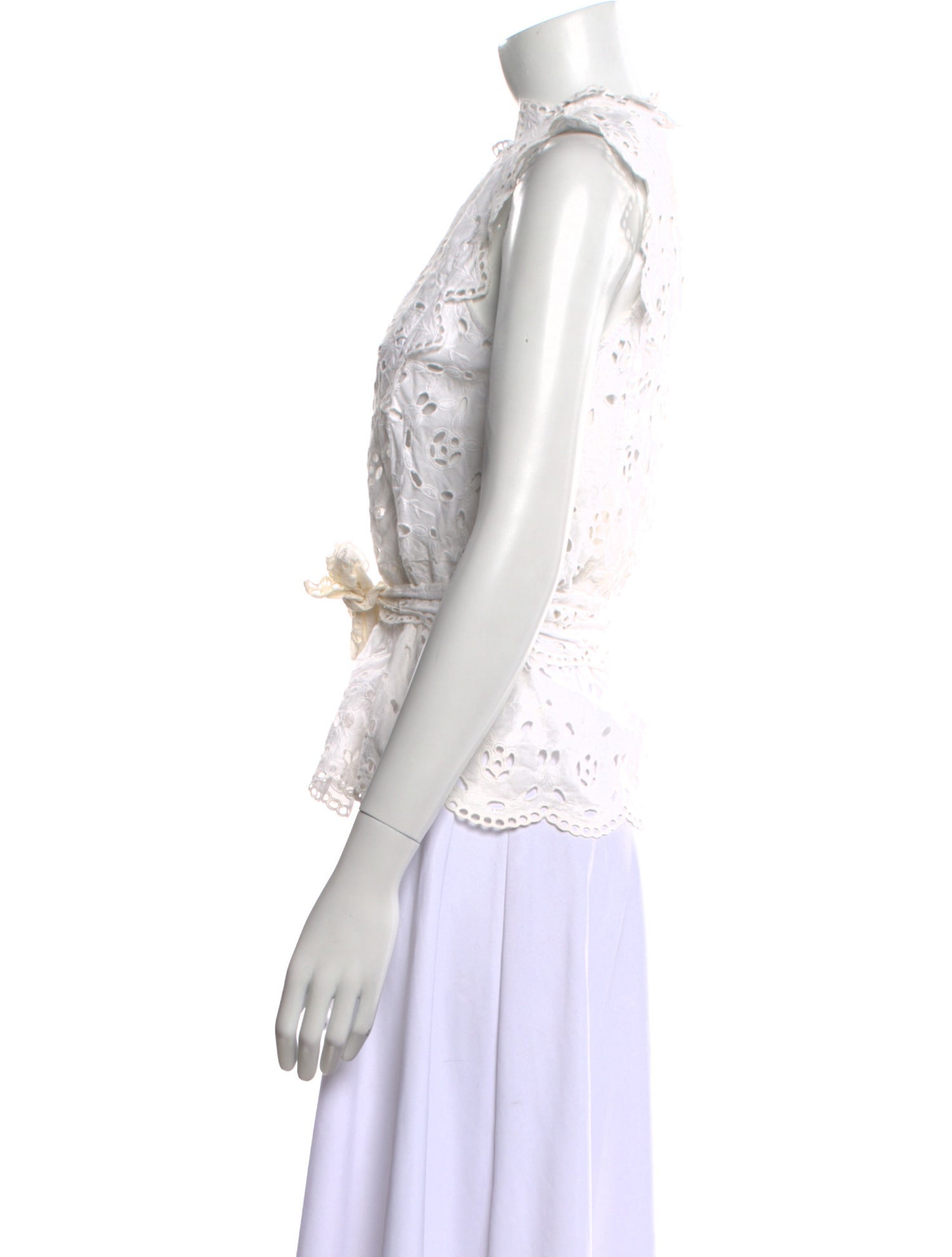 Rebecca Taylor Mock Neck Sleeveless Blouse