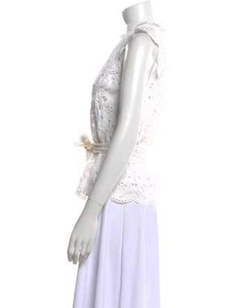 Rebecca Taylor Mock Neck Sleeveless Blouse