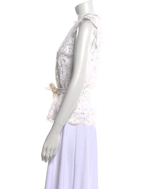 Rebecca Taylor Mock Neck Sleeveless Blouse