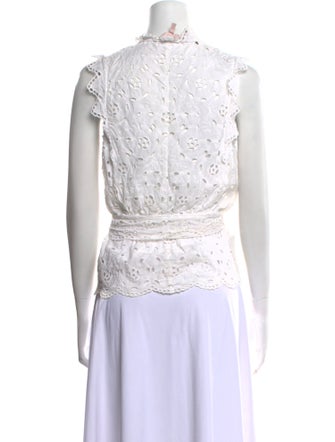 Rebecca Taylor Mock Neck Sleeveless Blouse