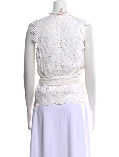 Rebecca Taylor Mock Neck Sleeveless Blouse