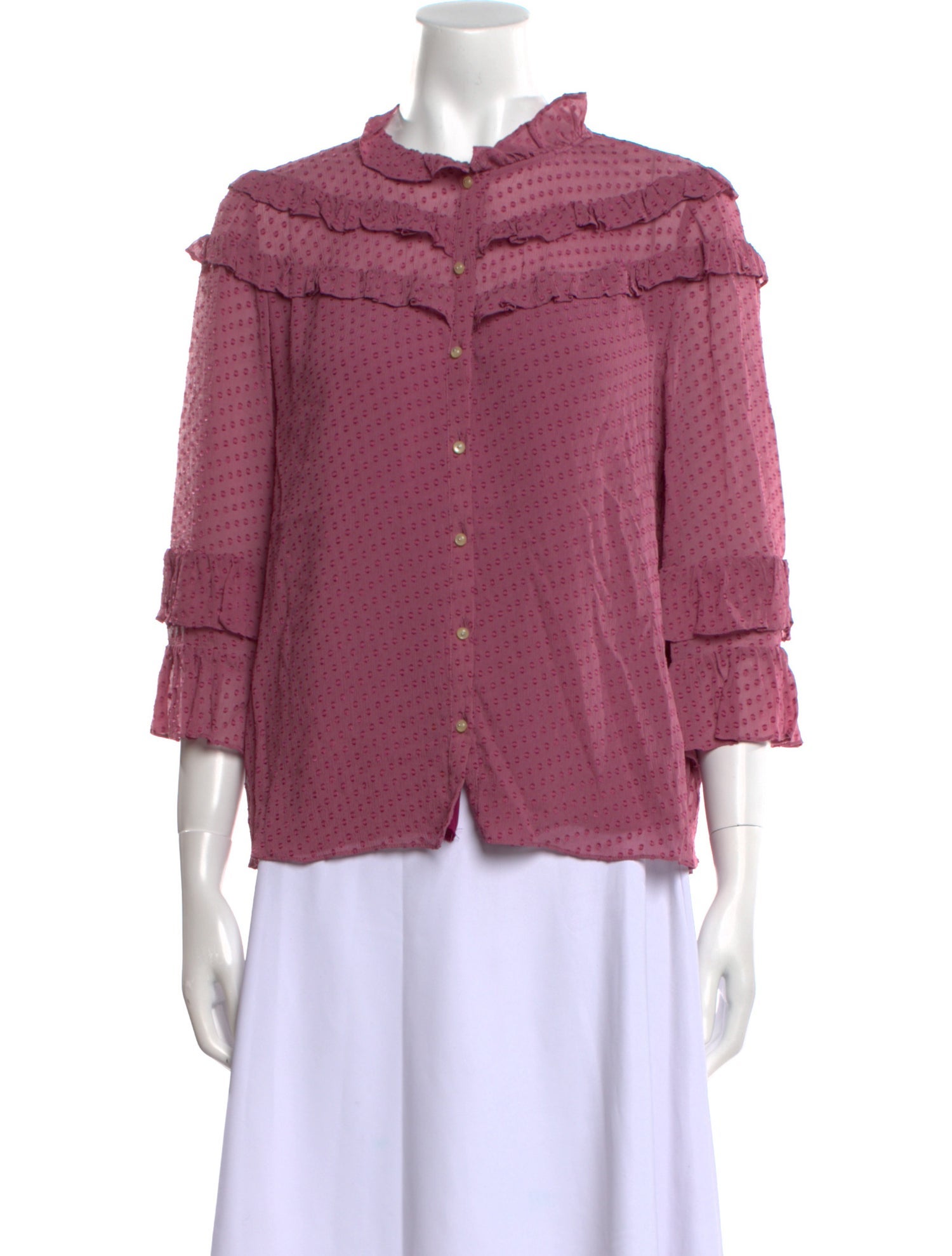 Rebecca Taylor Silk Mock Neck Blouse