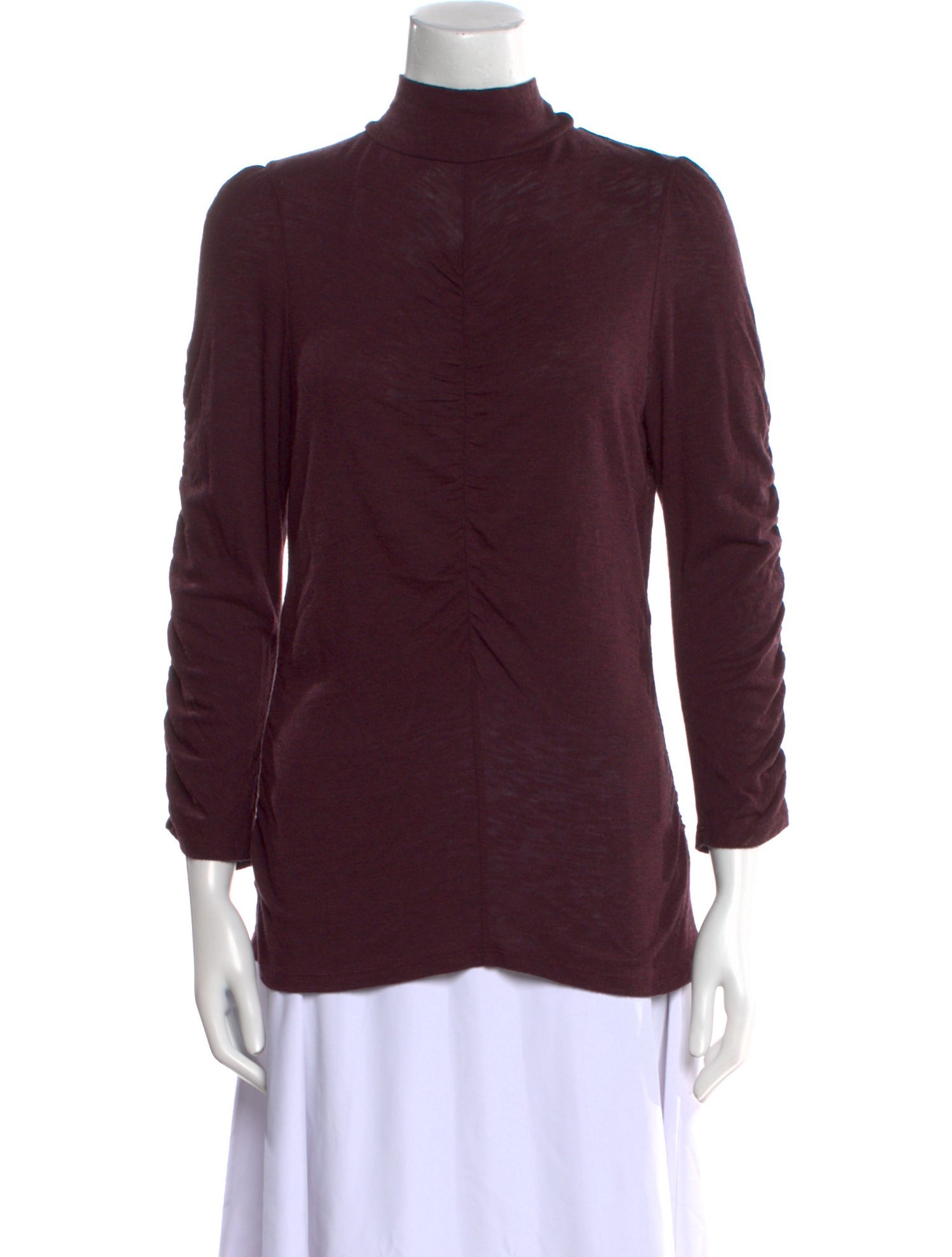 Rebecca Taylor Mock Neck Three-Quarter Sleeve Blouse