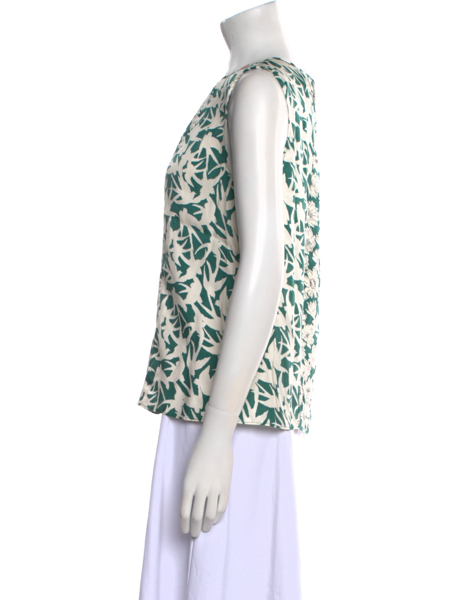 Rebecca Taylor Floral Print Crew Neck Blouse