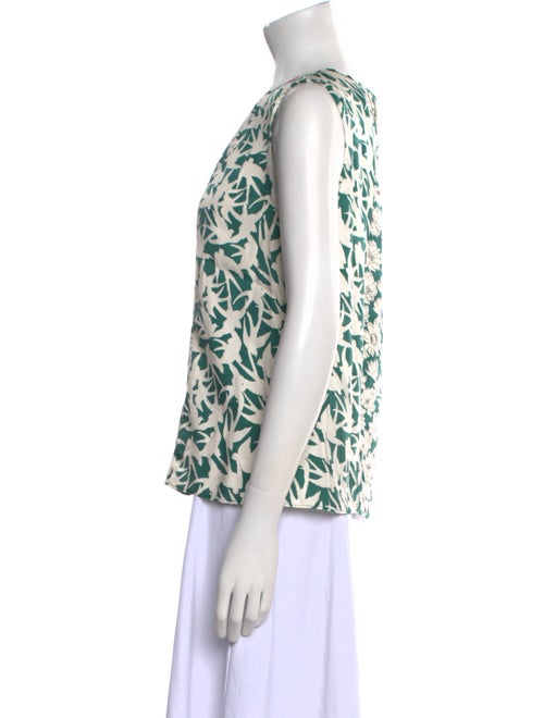 Rebecca Taylor Floral Print Crew Neck Blouse