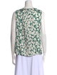 Rebecca Taylor Floral Print Crew Neck Blouse