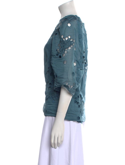 Rebecca Taylor Patterned Mock Neck Blouse