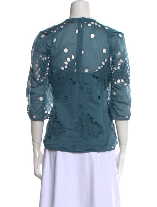 Rebecca Taylor Patterned Mock Neck Blouse