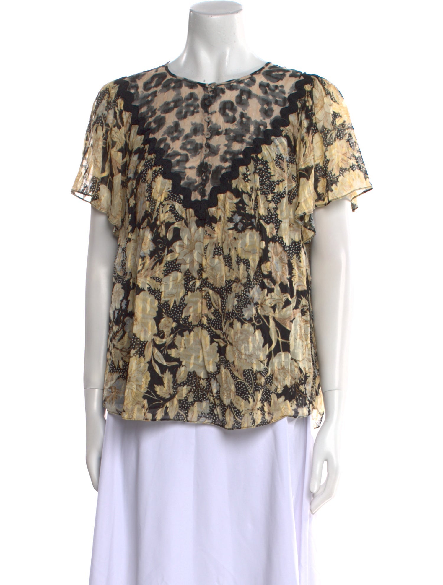 Rebecca Taylor Silk Floral Print Blouse