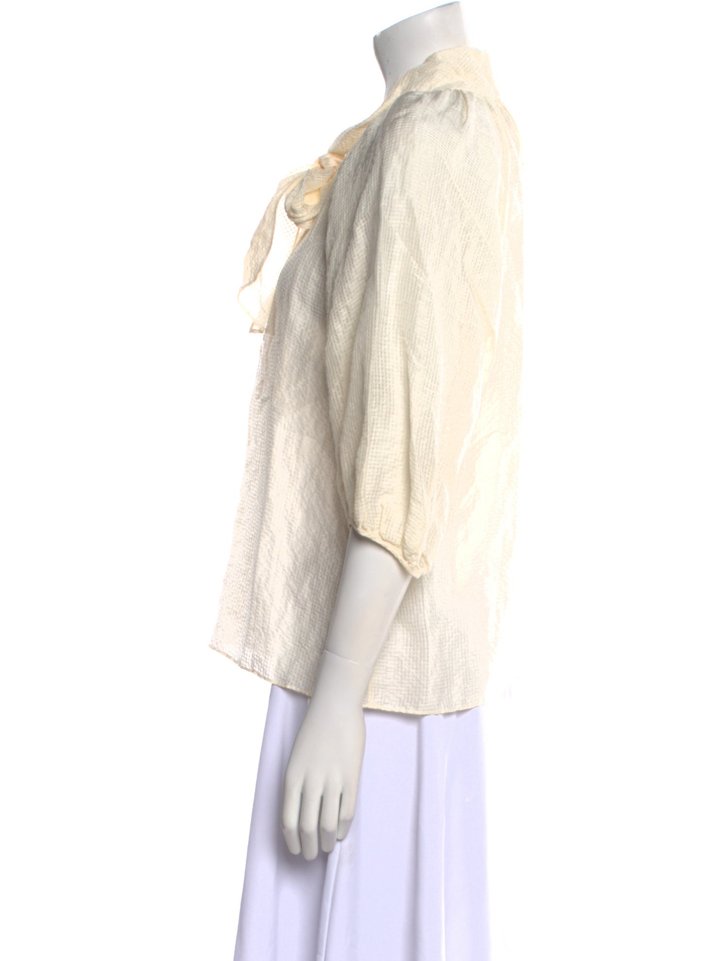 Rebecca Taylor Linen Mock Neck Blouse