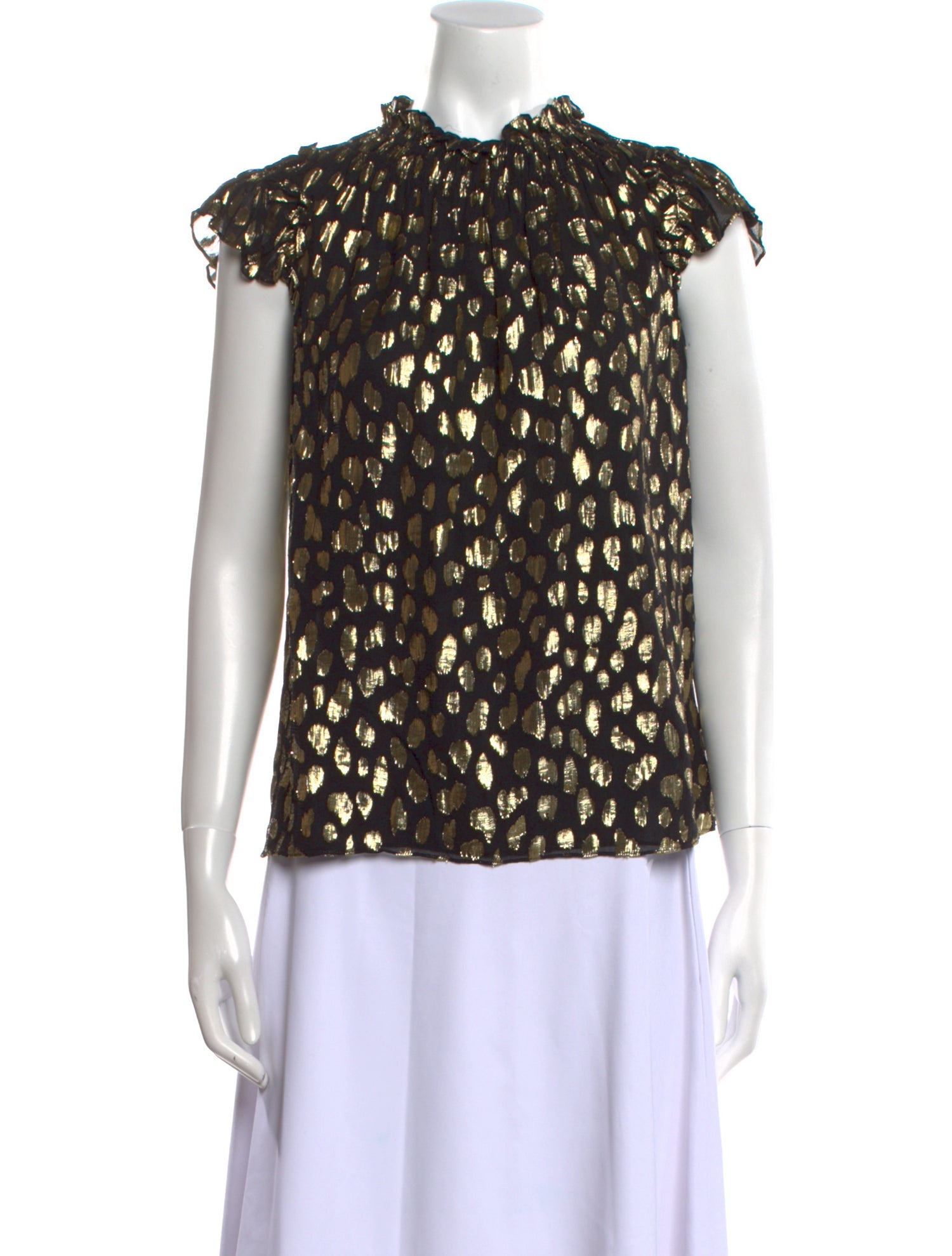 Rebecca Taylor Silk Polka Dot Print Blouse