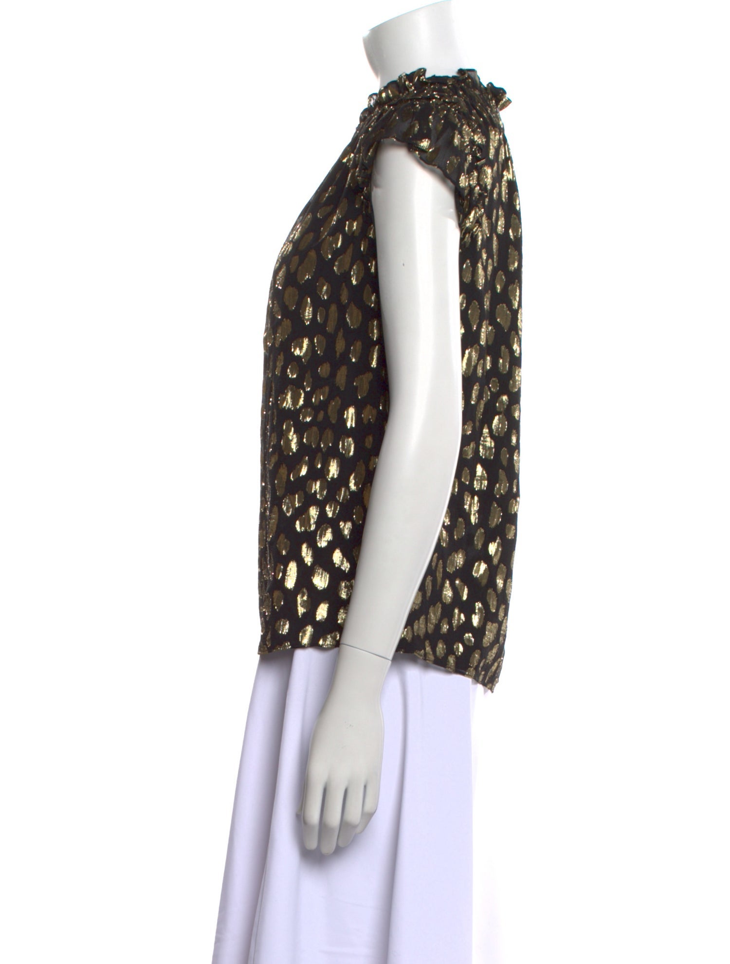 Rebecca Taylor Silk Polka Dot Print Blouse