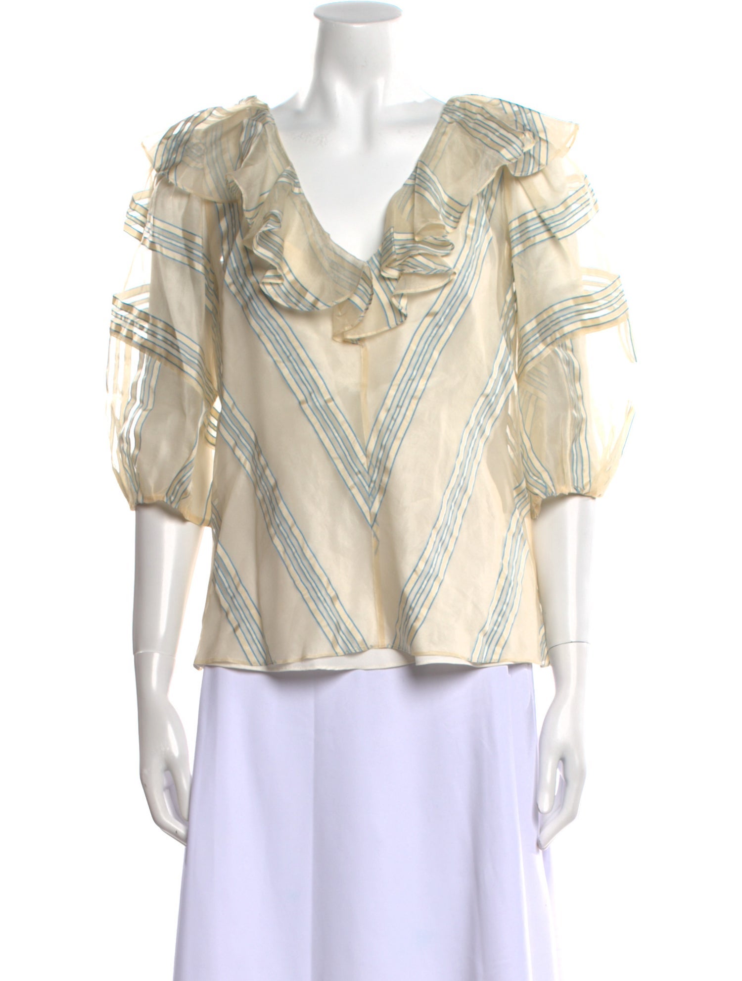 Rebecca Taylor Silk Striped Blouse