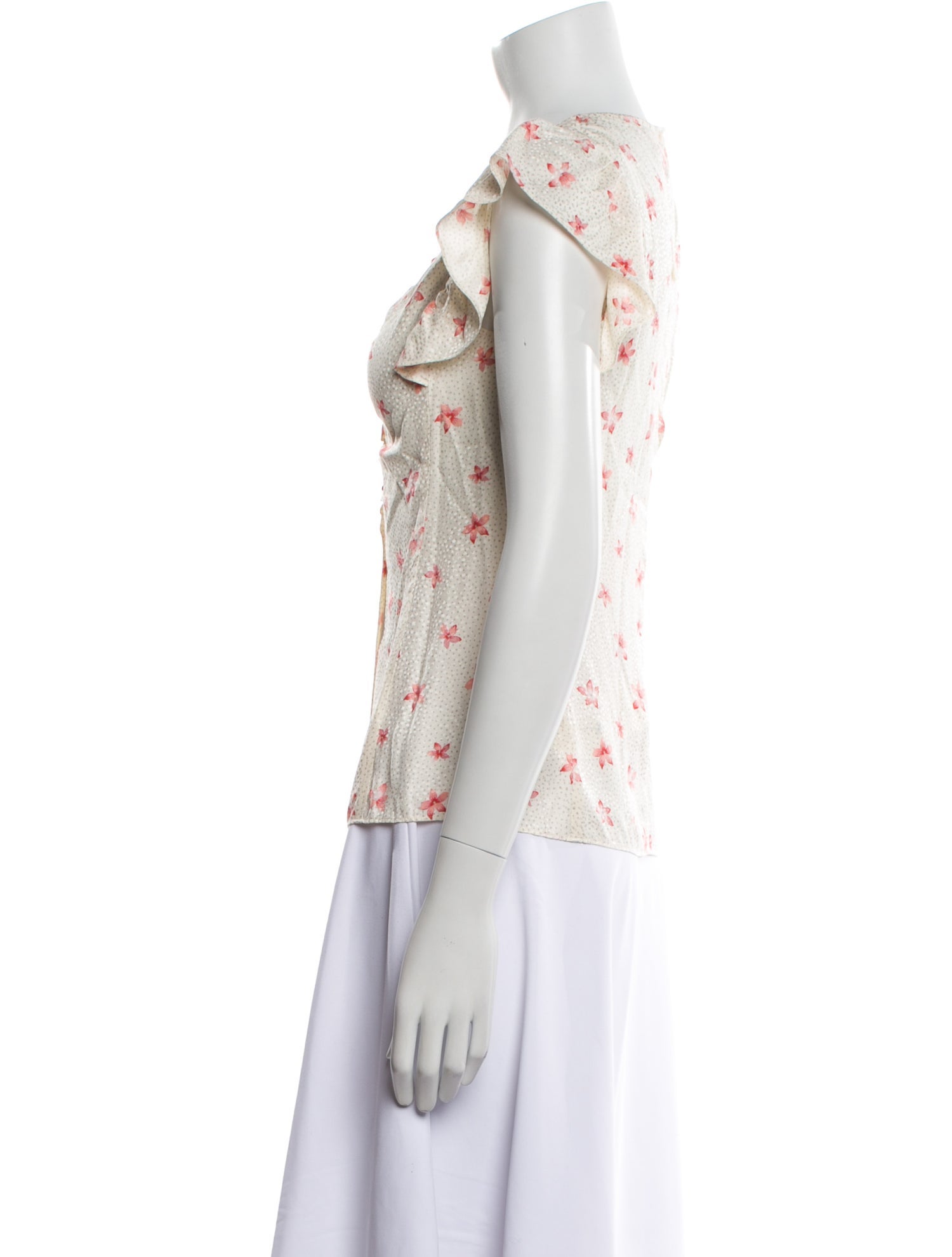 Rebecca Taylor Floral Print V-Neck Blouse