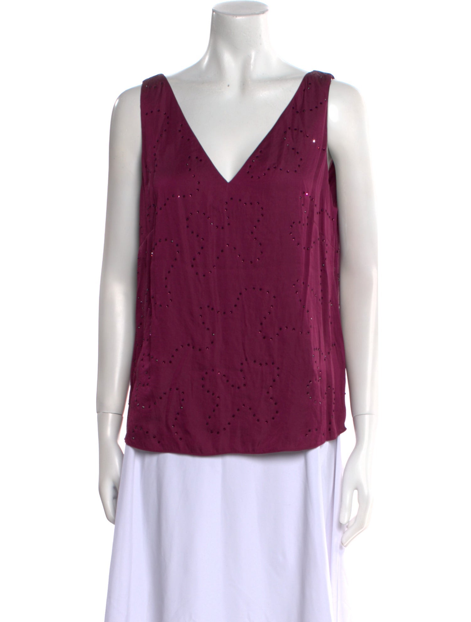 Rebecca Taylor V-Neck Sleeveless Top