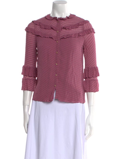 Rebecca Taylor Silk Mock Neck Blouse