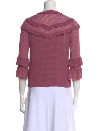 Rebecca Taylor Silk Mock Neck Blouse