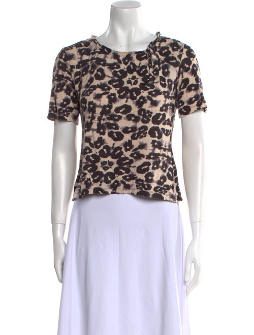 Rebecca Taylor Linen Animal Print T-Shirt