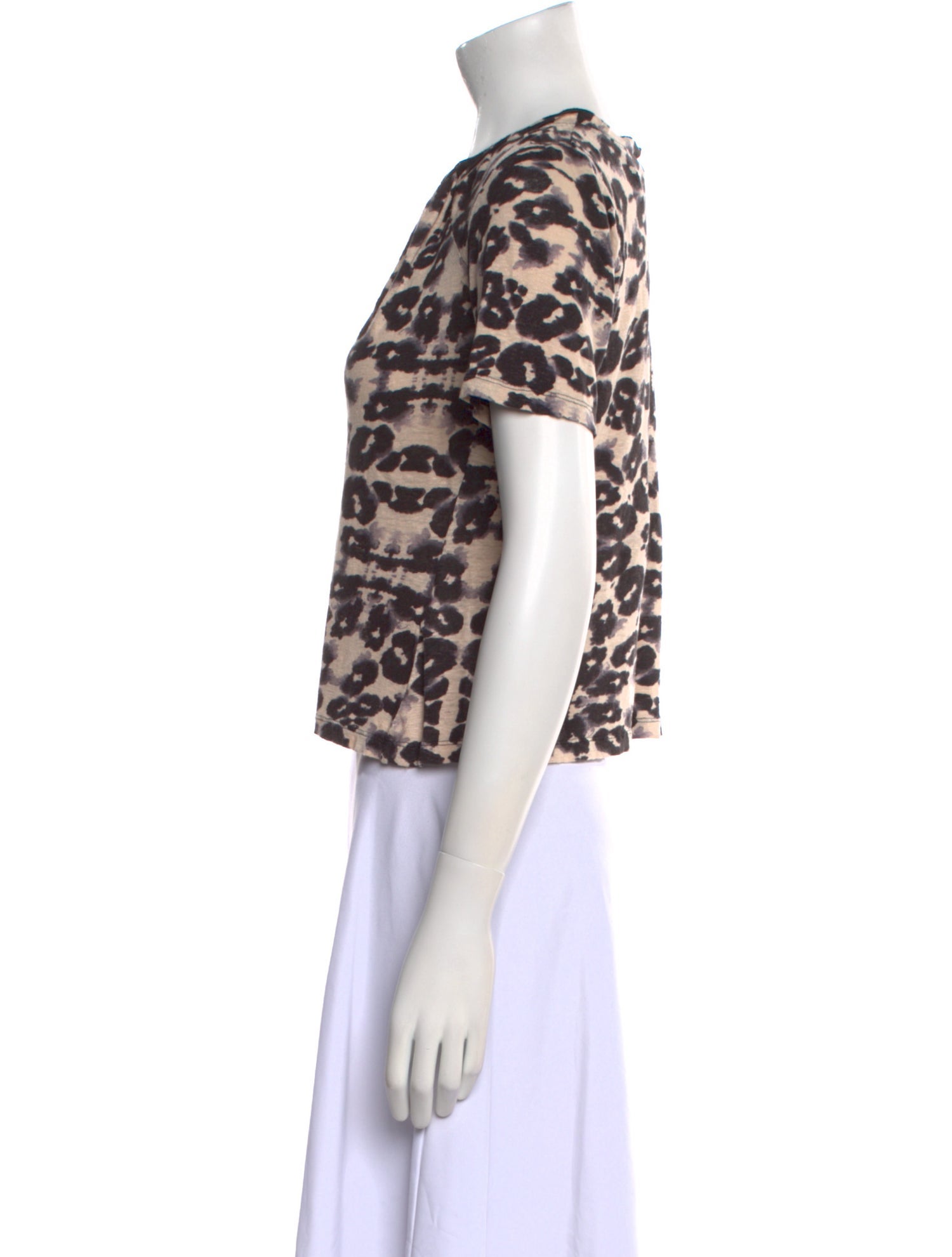 Rebecca Taylor Linen Animal Print T-Shirt