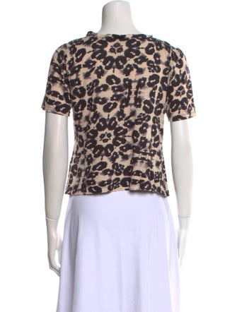 Rebecca Taylor Linen Animal Print T-Shirt