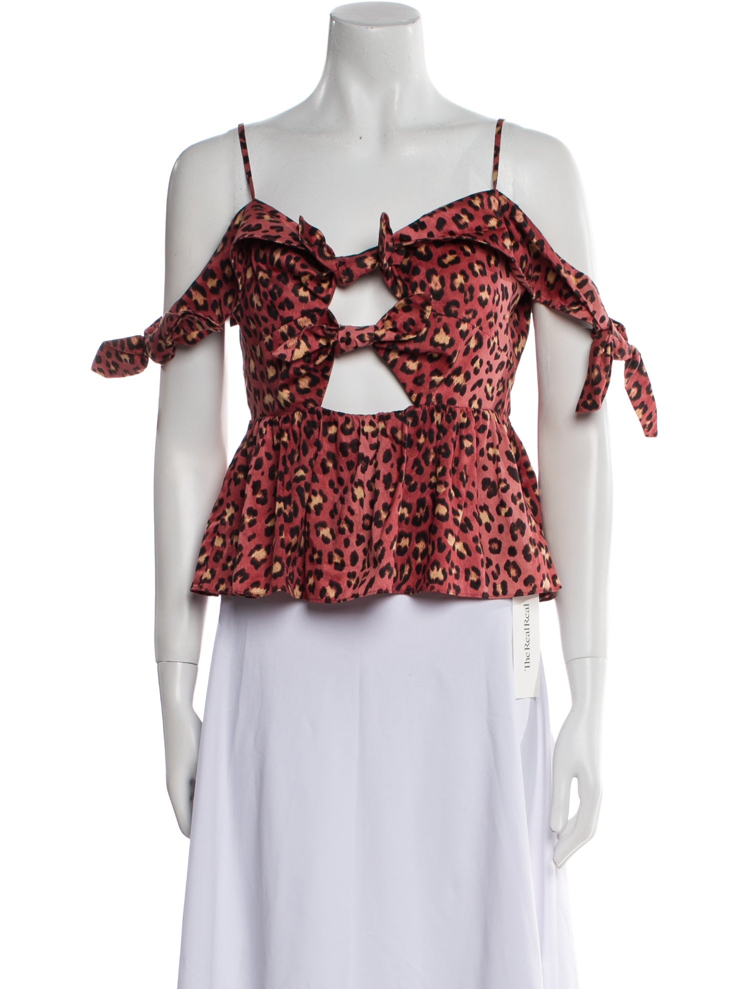 Rebecca Taylor Animal Print Square Neckline Crop Top