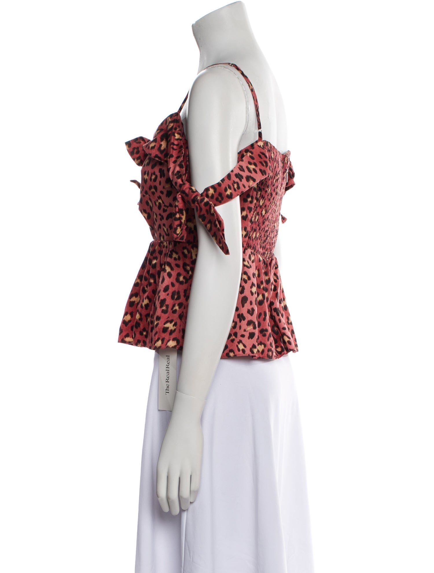 Rebecca Taylor Animal Print Square Neckline Crop Top