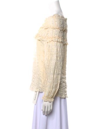 Rebecca Taylor Silk Off-The-Shoulder Blouse