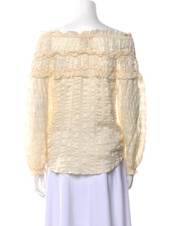 Rebecca Taylor Silk Off-The-Shoulder Blouse