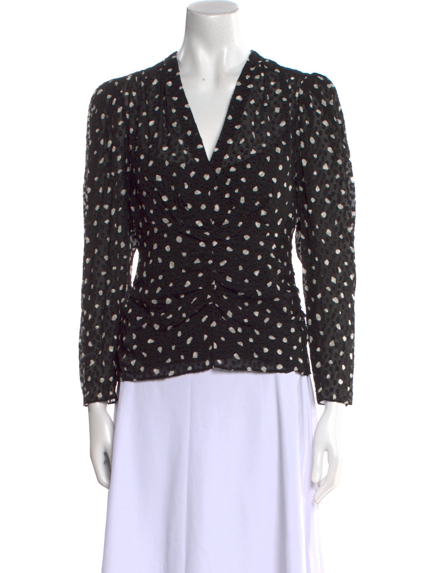 Rebecca Taylor Silk Polka Dot Print Blouse