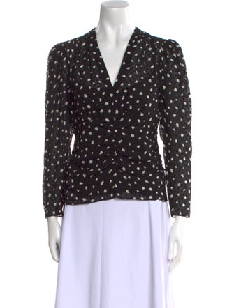 Rebecca Taylor Silk Polka Dot Print Blouse