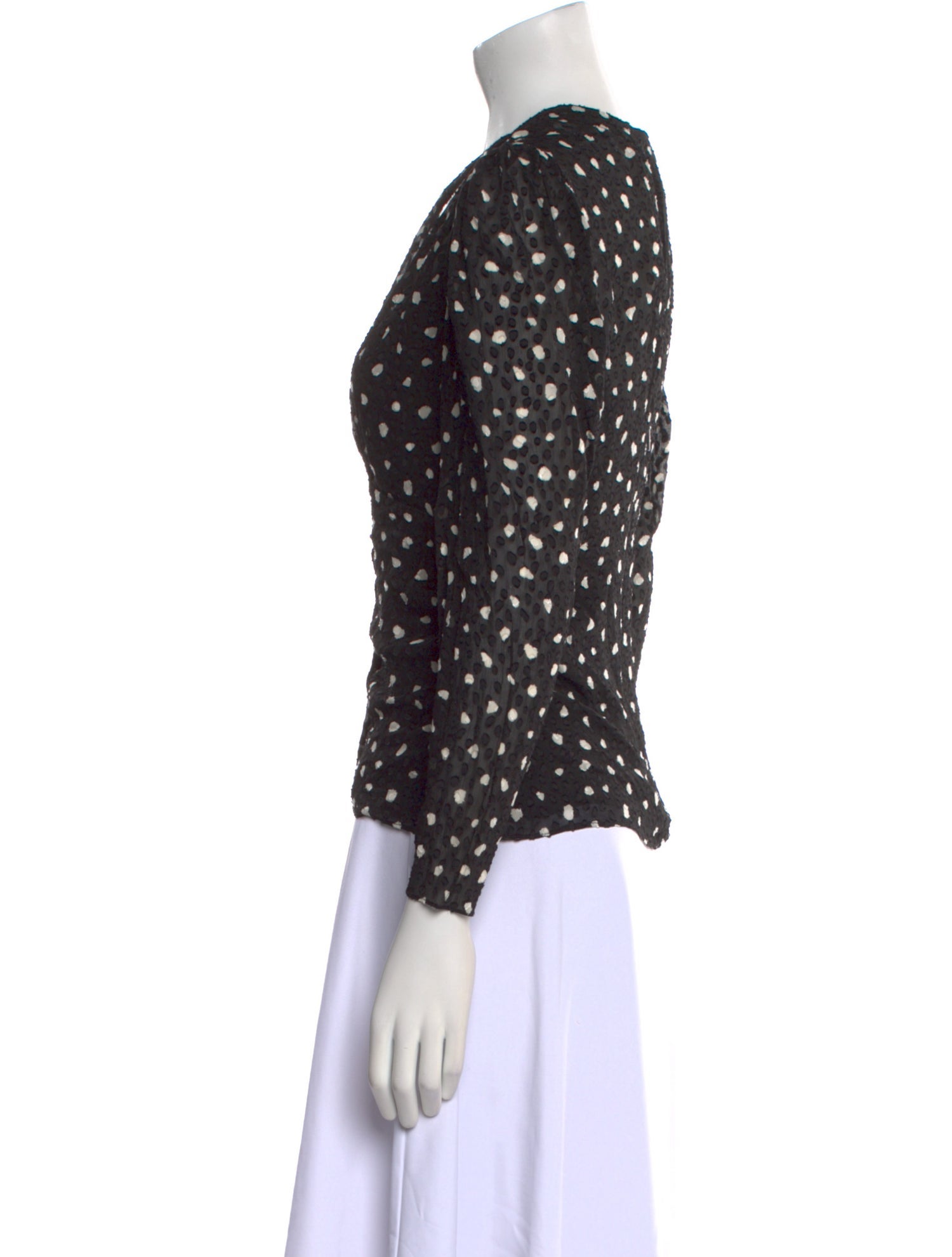 Rebecca Taylor Silk Polka Dot Print Blouse