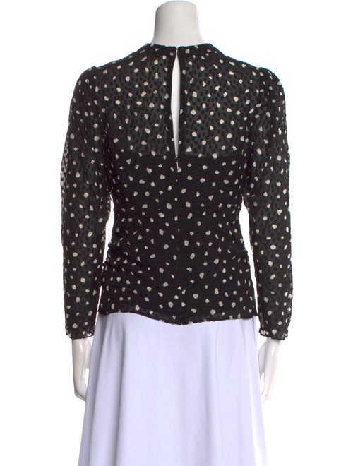 Rebecca Taylor Silk Polka Dot Print Blouse