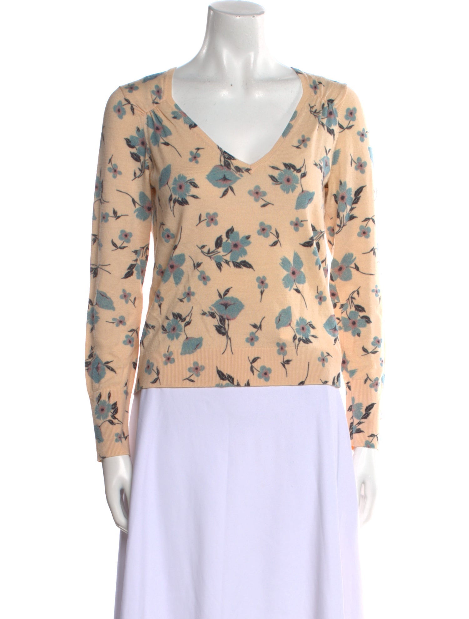 Rebecca Taylor Wool Floral Print Sweater