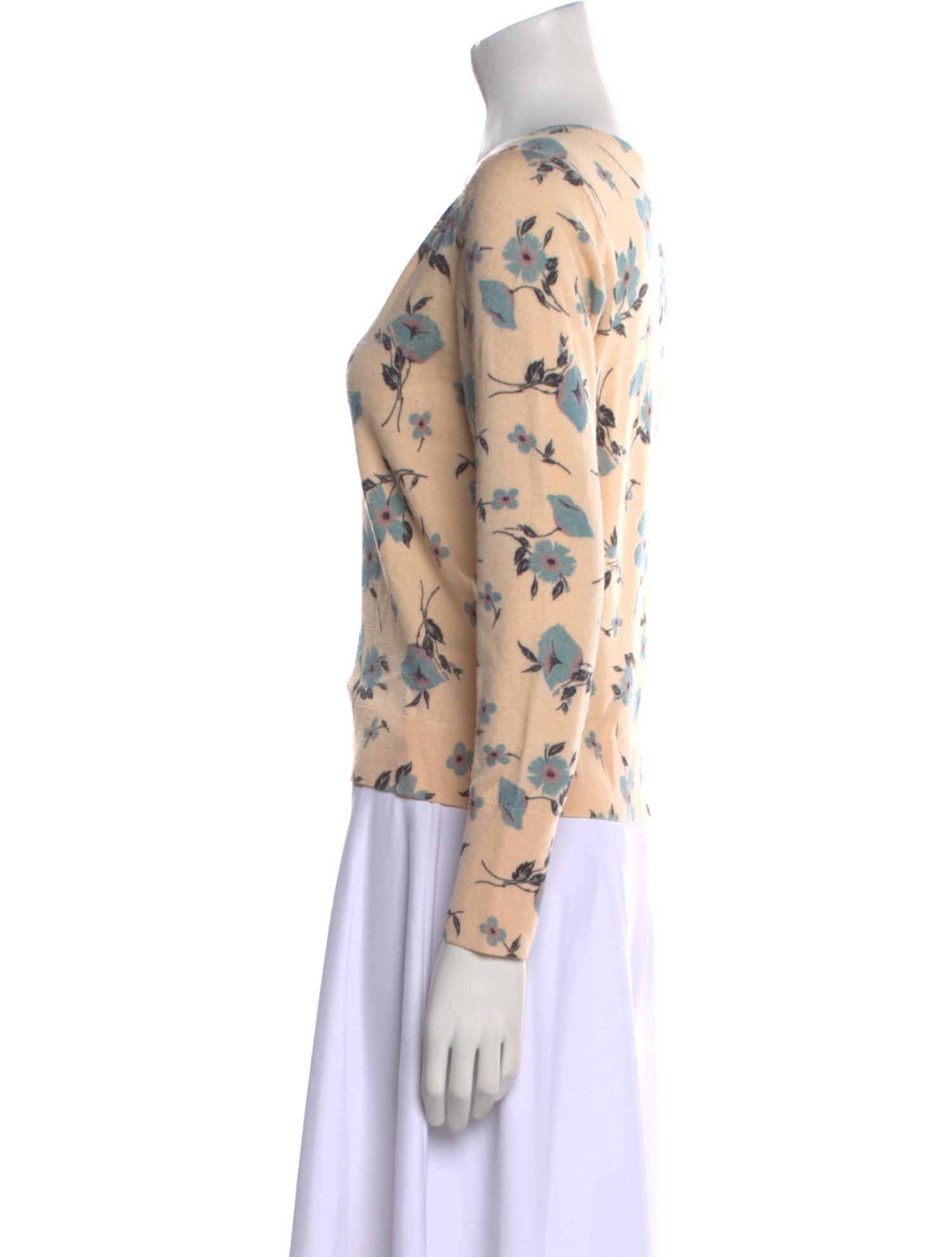 Rebecca Taylor Wool Floral Print Sweater