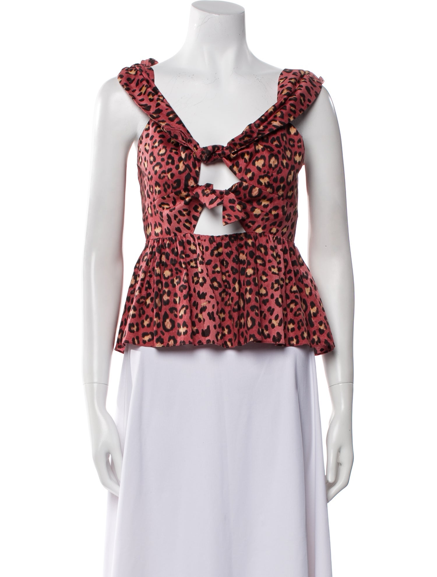 Rebecca Taylor Animal Print V-Neck Crop Top w/ Tags